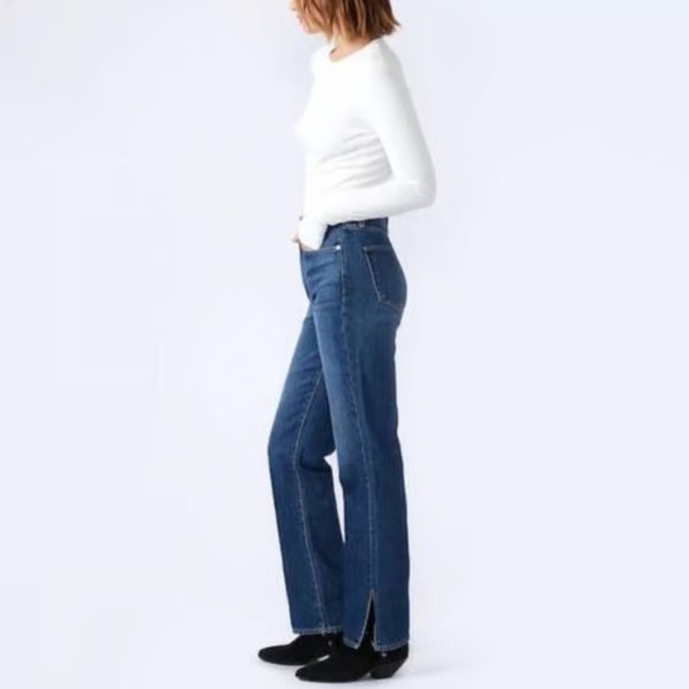 SLVRLAKE London Split Ankle Straight Leg Dark Jeans